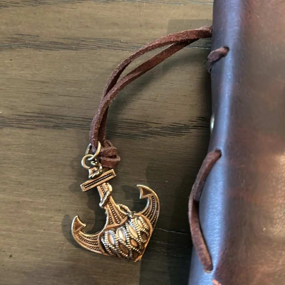 Journal w Faux Leather Cover and Nautical Charms